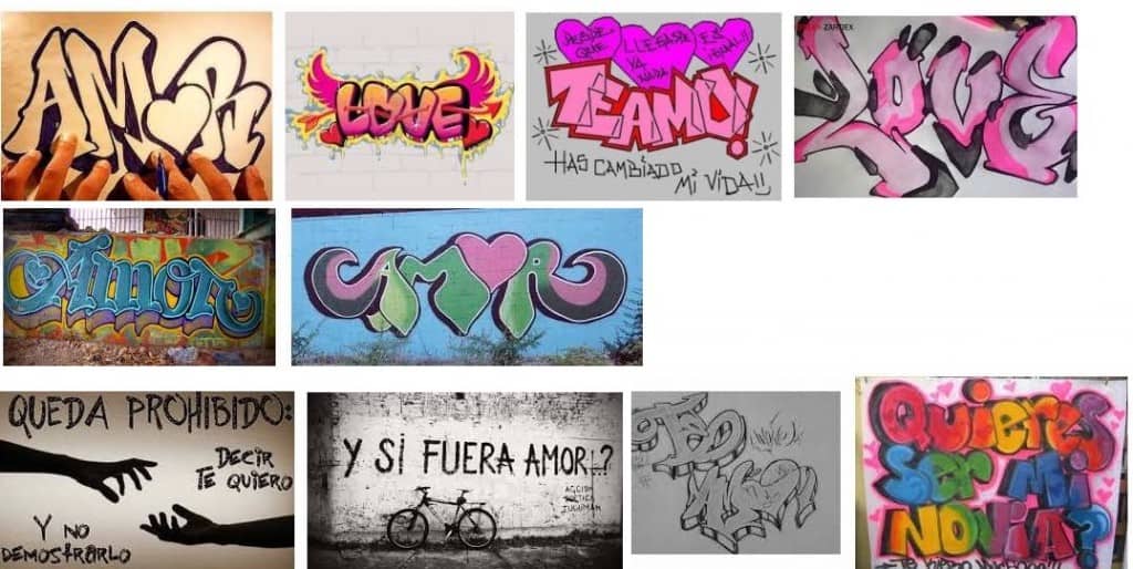 graffitis para dibujar de amor