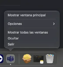 Clic derecho en el icono del Dock y Salir